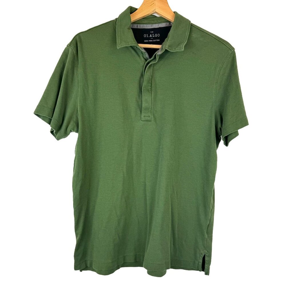 01. Algo Olive Green Pima Cotton Men's Polo L
